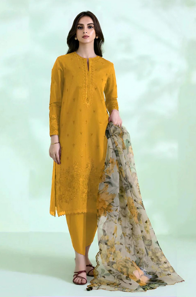 3 PIECE-EMBROIDERED LAWN SUIT-BG560 Hover Image