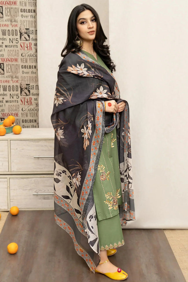 3PC EMBROIDERED LAWN SUIT - BG601 Main Image