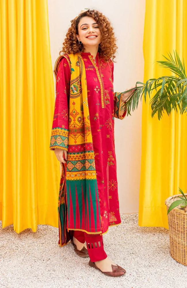3 PIECE-EMBROIDERED LAWN SUIT-BG558 Hover Image