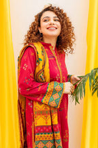 3 PIECE-EMBROIDERED LAWN SUIT-BG558