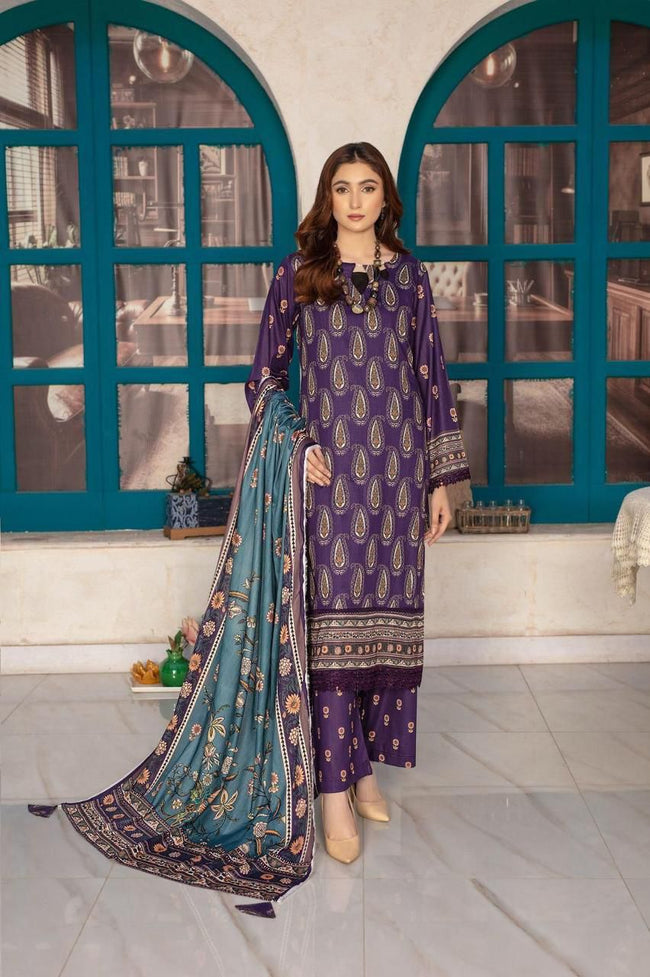 AZM- 3 PIECE SUIT PRINTED LAWN UNSTICHED Hover Image