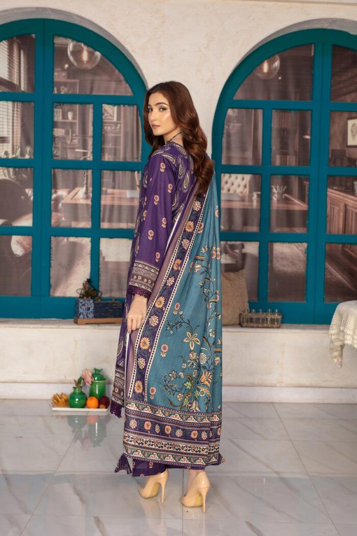 AZM- 3 PIECE SUIT PRINTED LAWN UNSTICHED