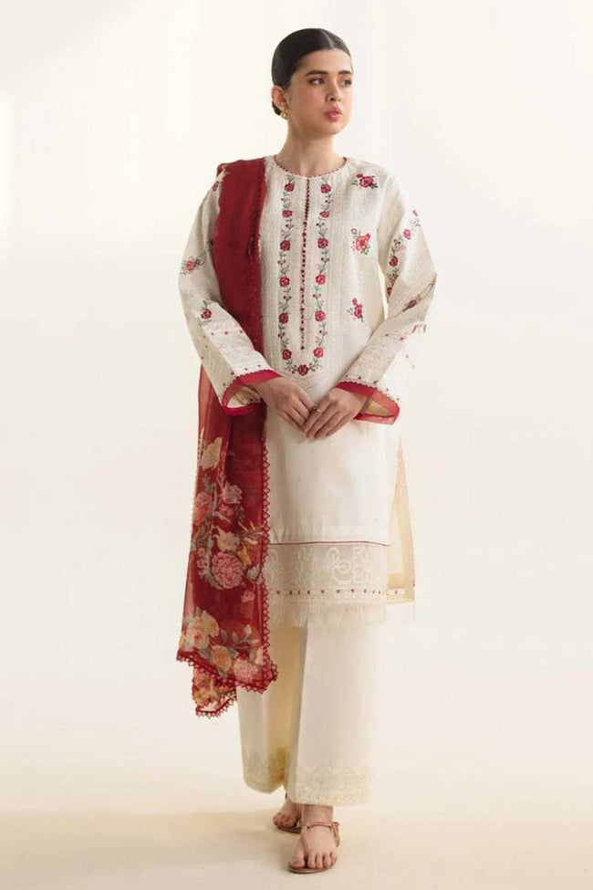 EMBROIDERED LAWN 3PC SUIT-BG660 Hover Image