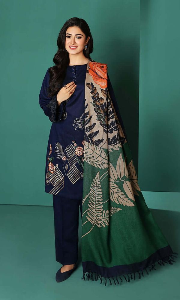 EMBROIDERED LAWN 3PC SUIT-BG661 Hover Image