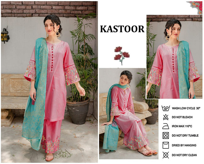 3 PIECE-EMBROIDERED DHANAK SUIT-BG768 Hover Image