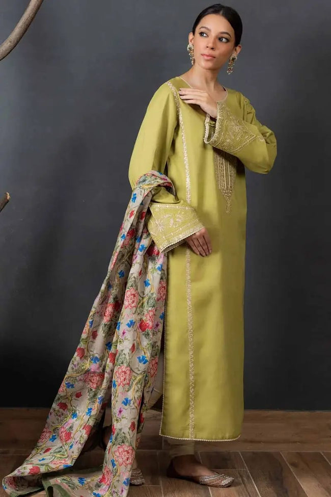 EMBROIDERED LAWN 3PC SUIT-BG790 Hover Image