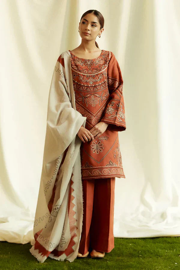 3 PC EMBROIDERED LAWN - BG594